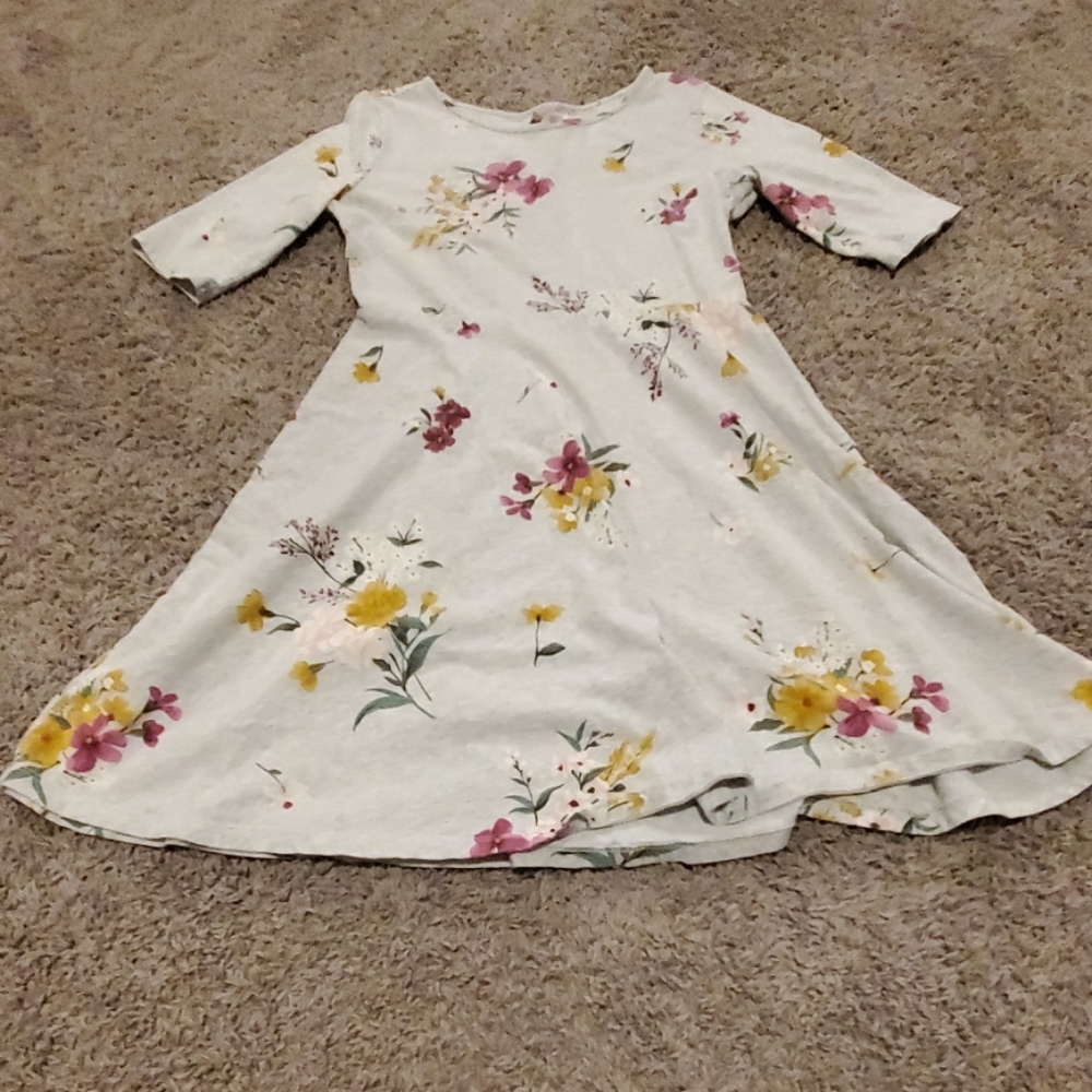 Grey Grey Dress With Flowers